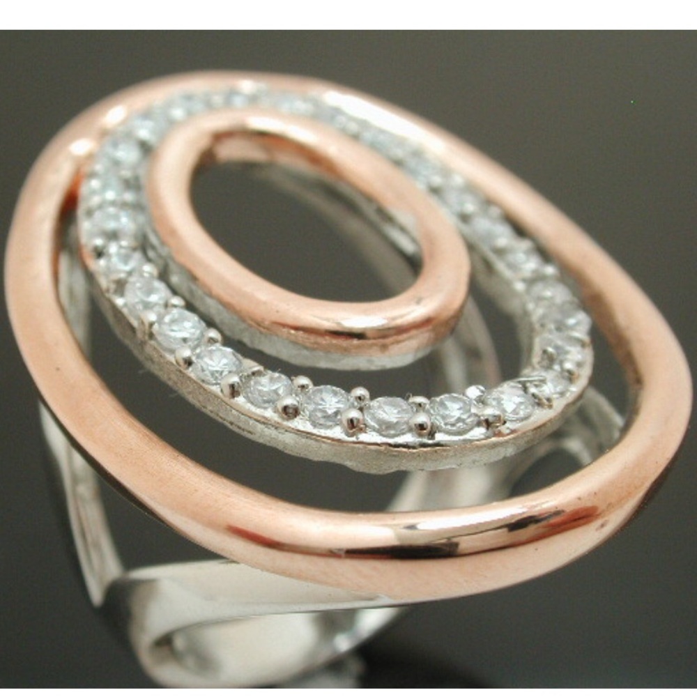 Elegant Silver and Rose Gold Women's Ring